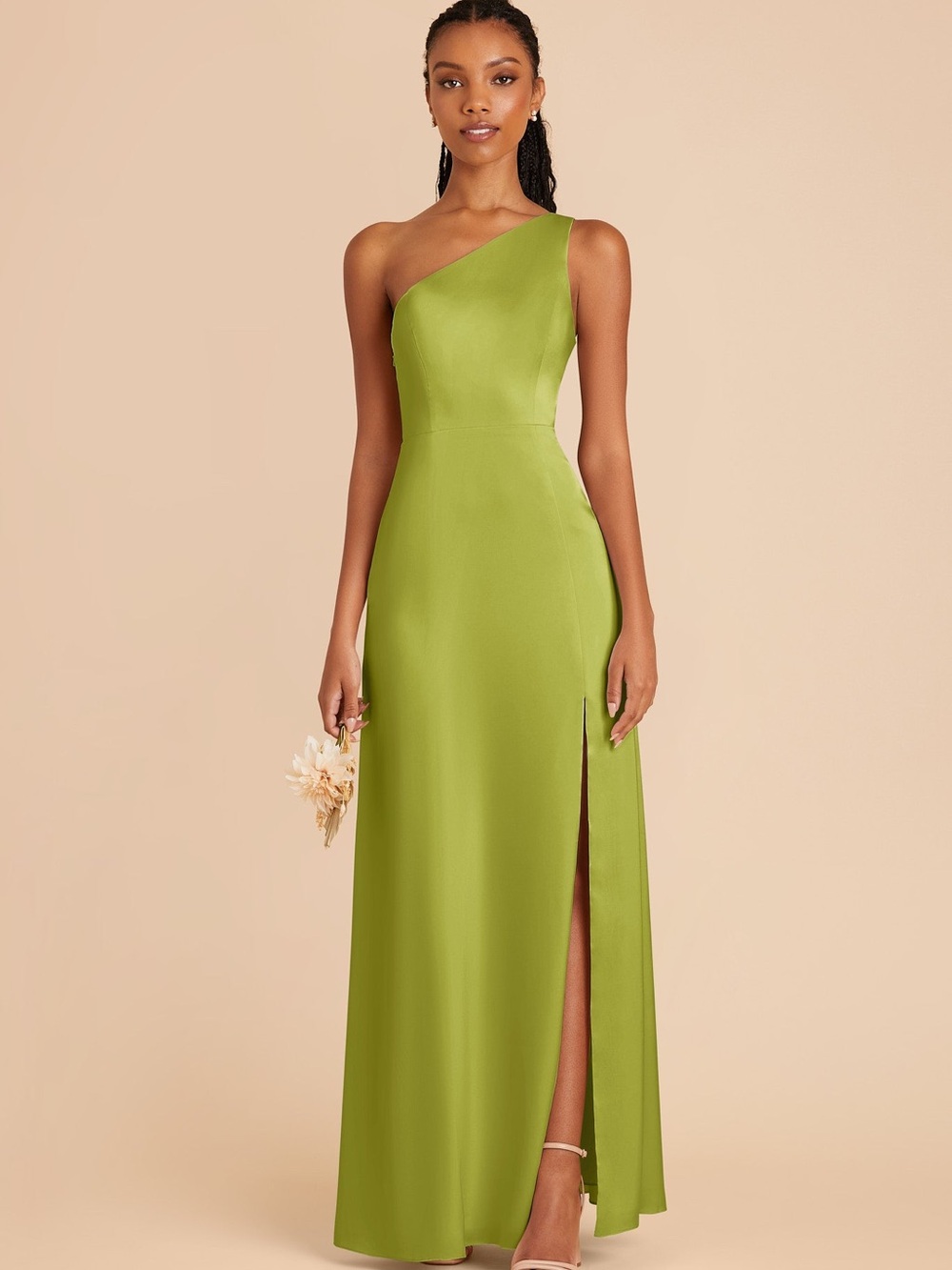 Birdy Grey One-Shoulder Lime Green Formal Gown